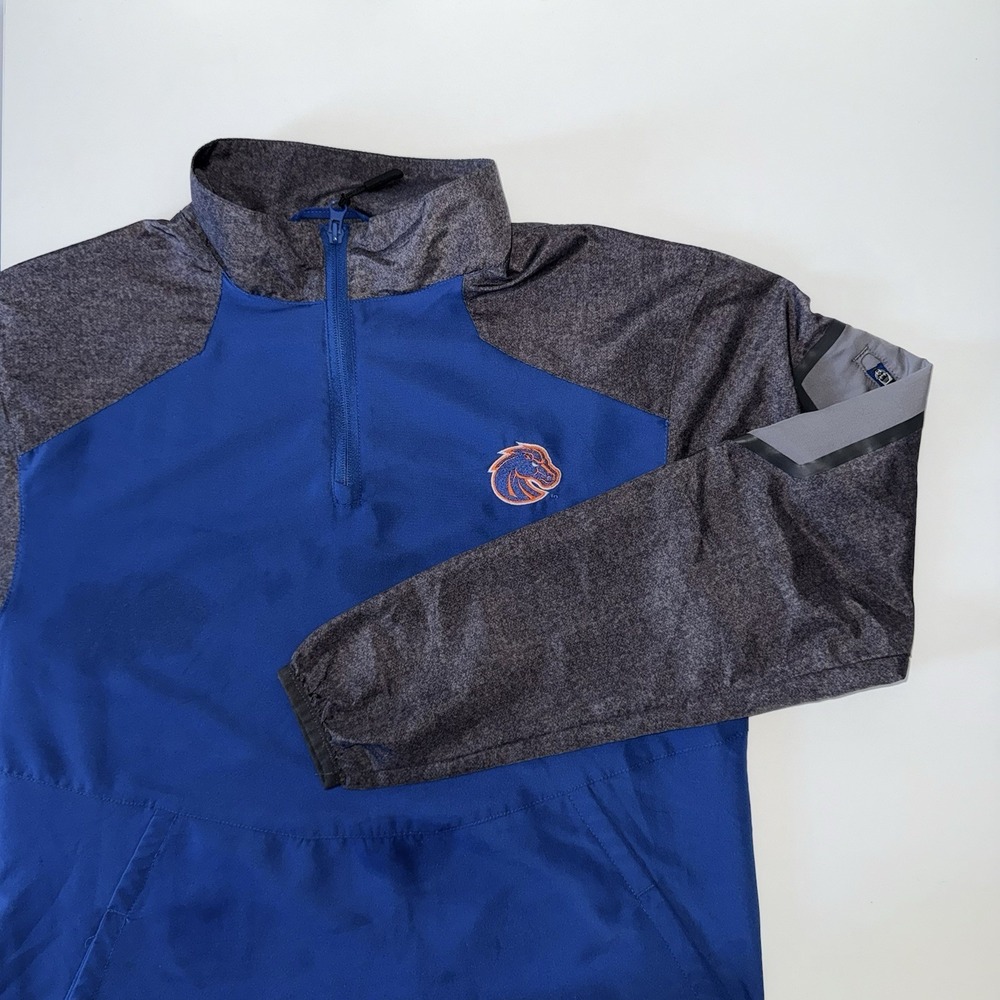 Boise State Holloway Quarter Zip Pullover Mens S Blue Grey Logo Athletic